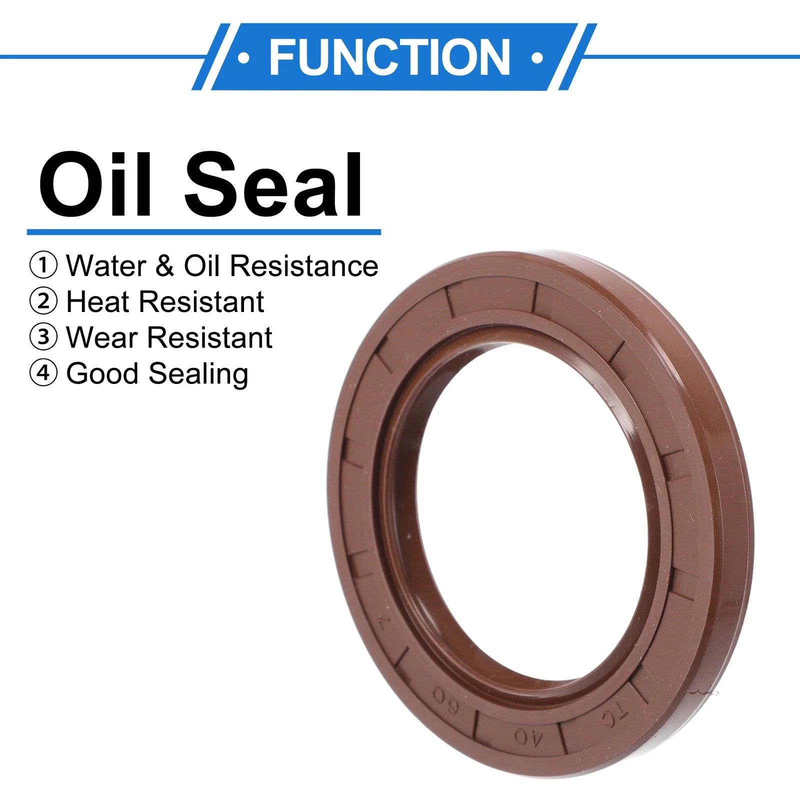 2X Oil Seal Rotary Shaft Seal FKM Rubber 40x60x7mm  
