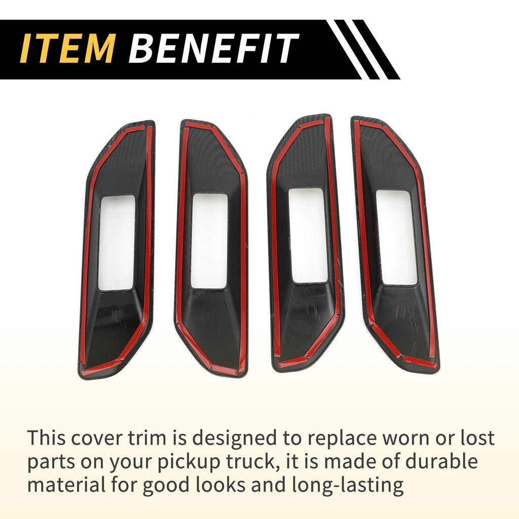 Set of 4 Carbon Fiber Door Handle Bowl Cover Trim for Ford Ranger (2023–2024)