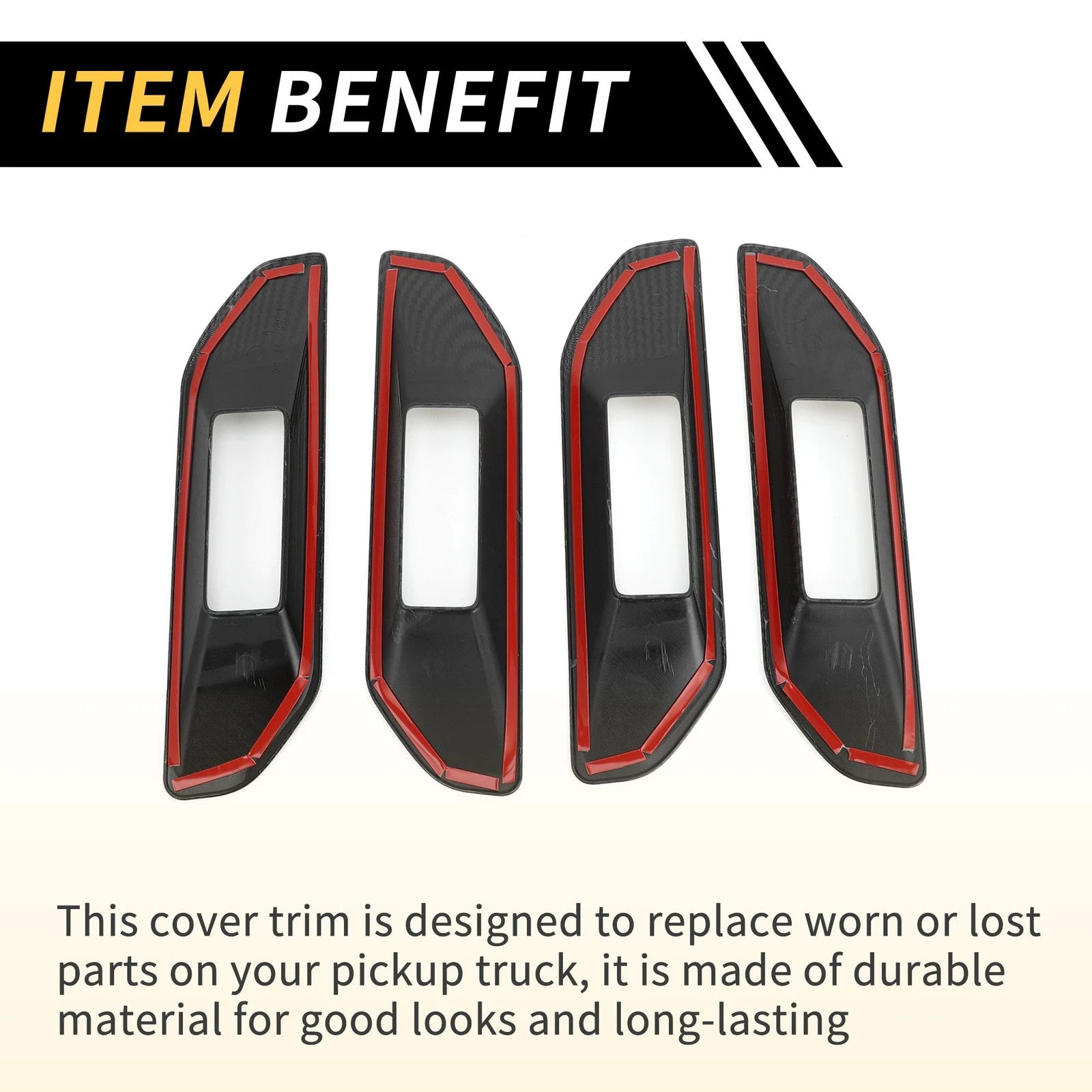 Set of 4 Carbon Fiber Door Handle Bowl Cover Trim for Ford Ranger (2023–2024)