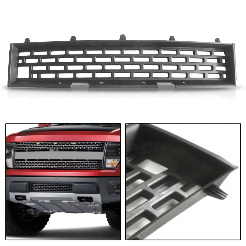 Bumper Grille for Ford F-150 (2010–2014) - Black Textured Plastic