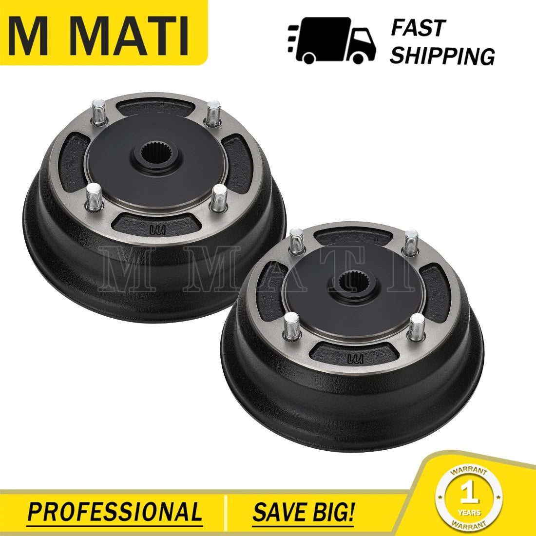 2 Rear Brake Drum Hubs for Kawasaki Mule 2510 3010 4010 KAF950 2002–2013