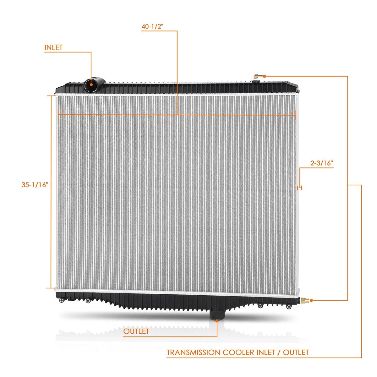 2X Aluminum Core 2-Row Radiator for International ProStar/8600 8500 TranStar (2010–2015)