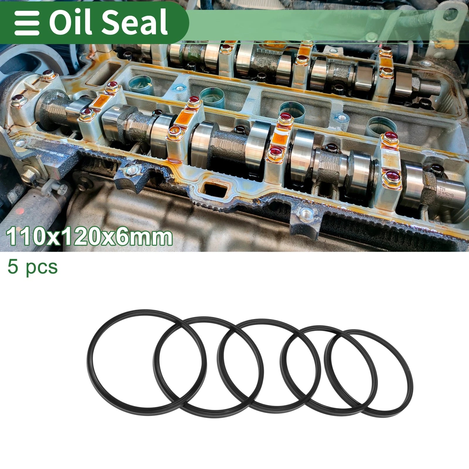 Set of 5 Oil Seal Rotary Shaft Seal NBR Rubber 110x120x6mm