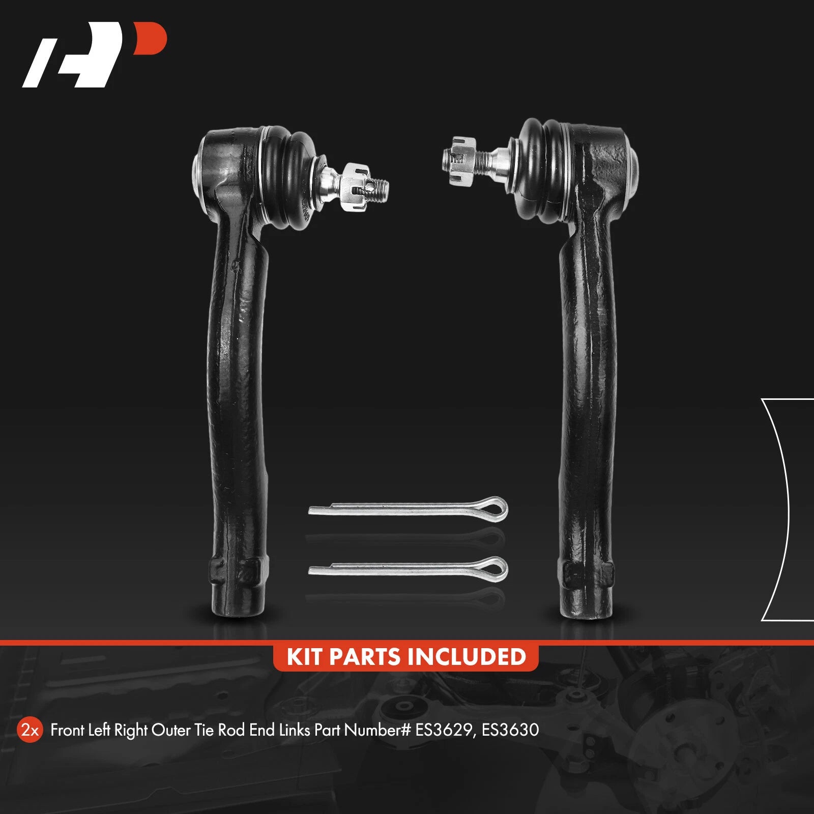 2X Front Outer Tie Rod Ends for Hyundai Sonata (1999–2005) Kia Optima (2001–2006)
