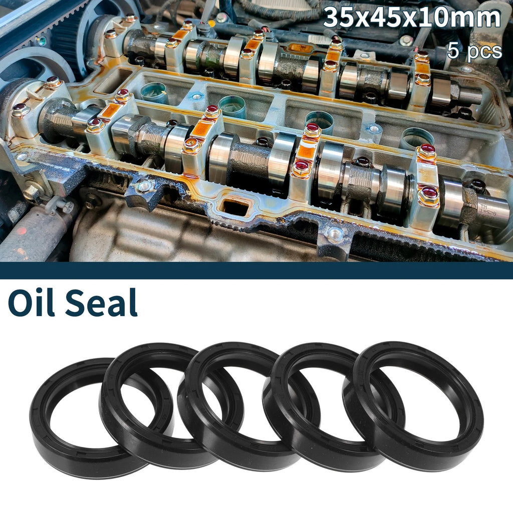 Set of 5 Oil Seal Rotary Shaft Seal NBR Rubber 35x45x10mm