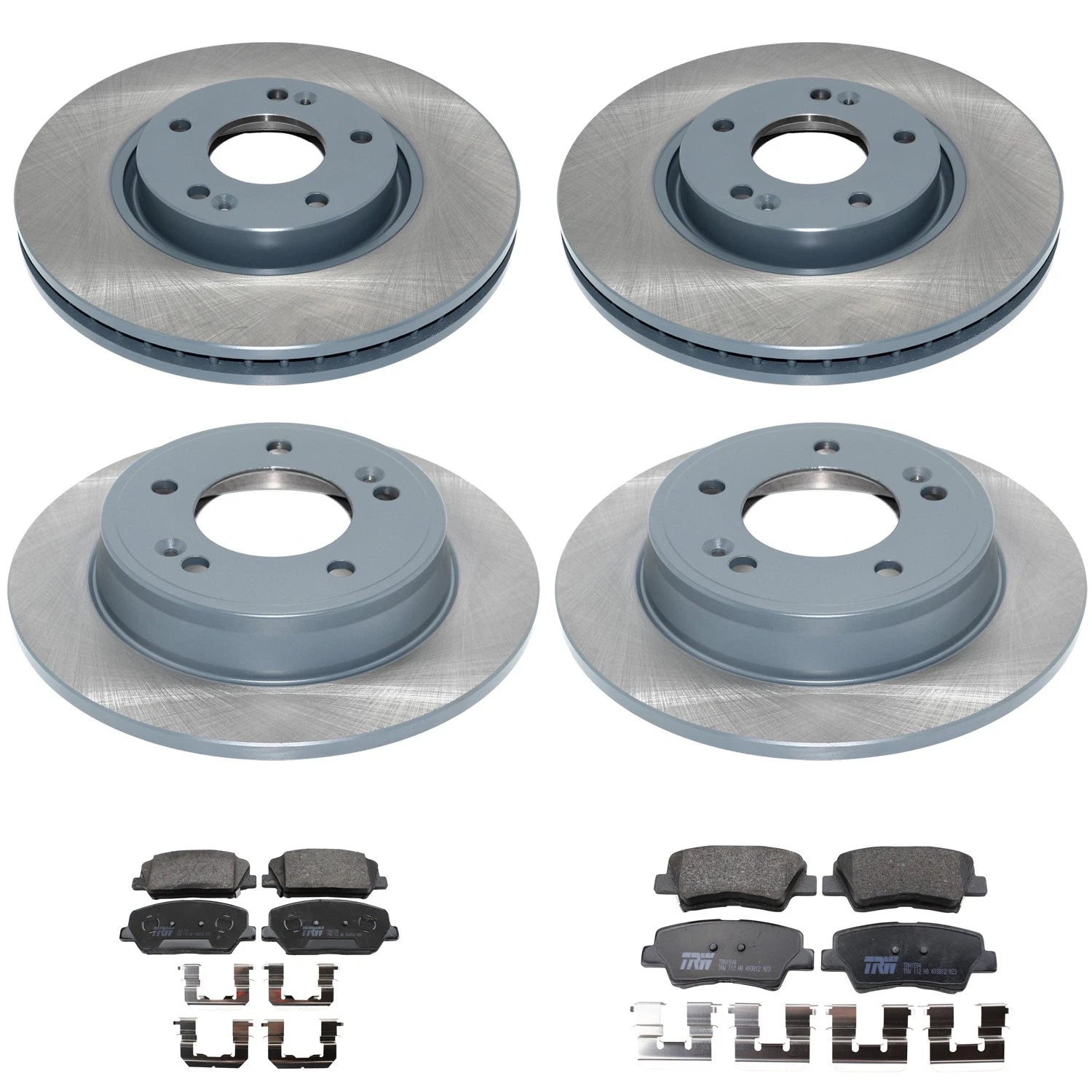 Disc Brake Rotors & Organic Pads Kit for Kia Forte5, Veloster (2014–2020)