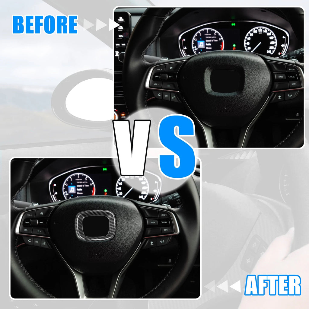 Inner Steering Wheel Cover Trim for Honda Accord (2018–2022) Carbon Fiber