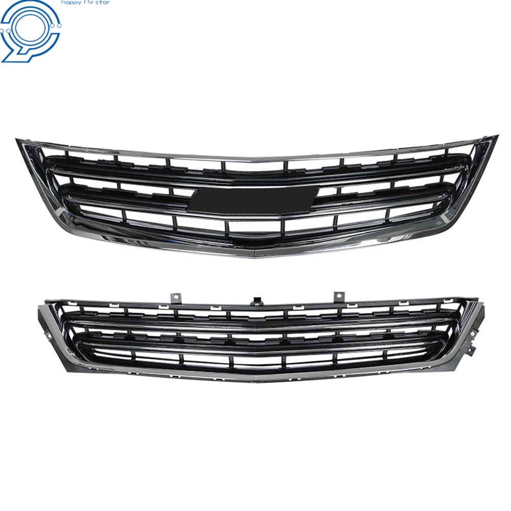Set of 2 Chrome Black Front Grilles for Chevrolet Impala (2014-2020)