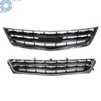 Set of 2 Chrome Black Front Grilles for Chevrolet Impala (2014-2020)