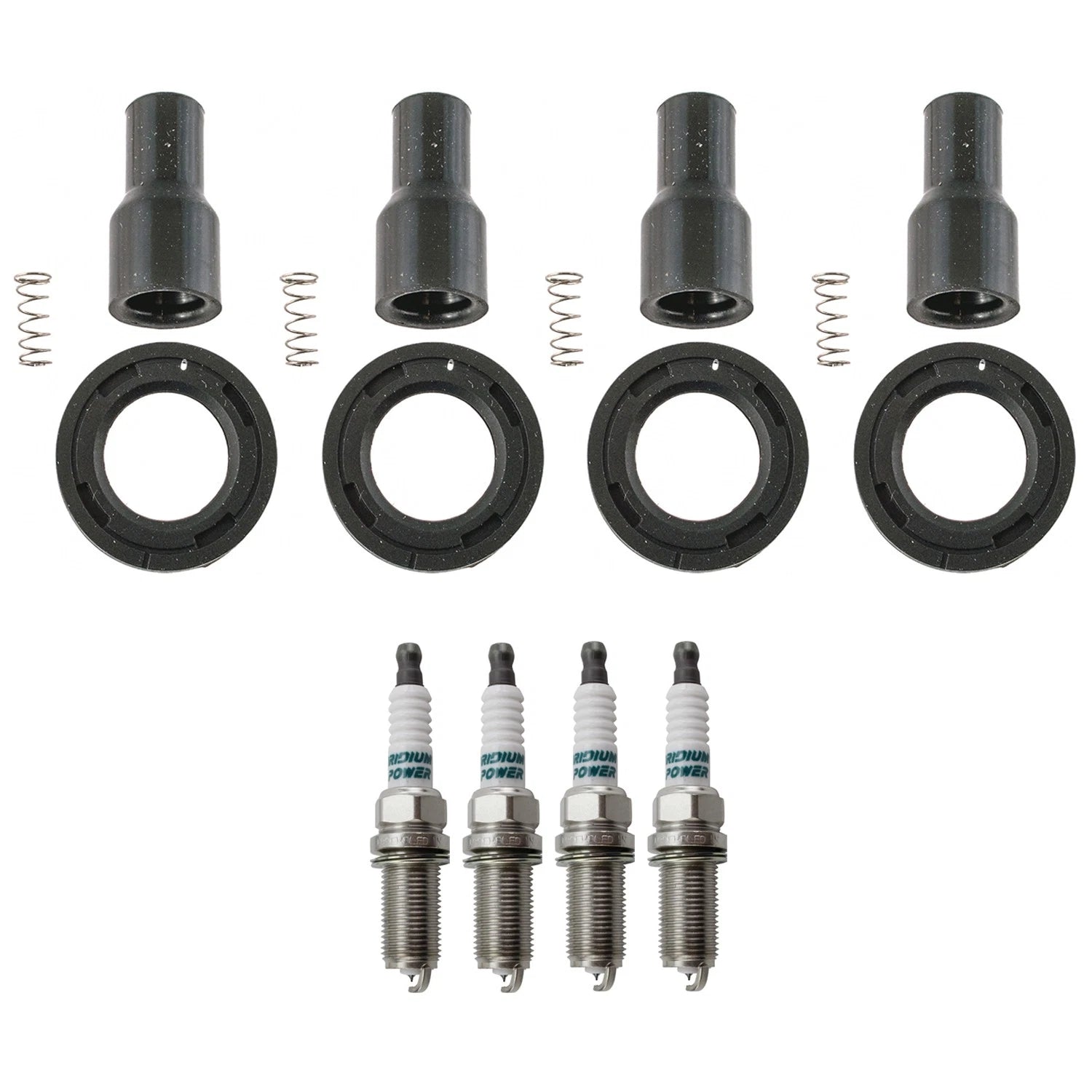 Set of 4 Denso Iridium Power Spark Plugs & Coil Boots for Avalon Camry tC Venza