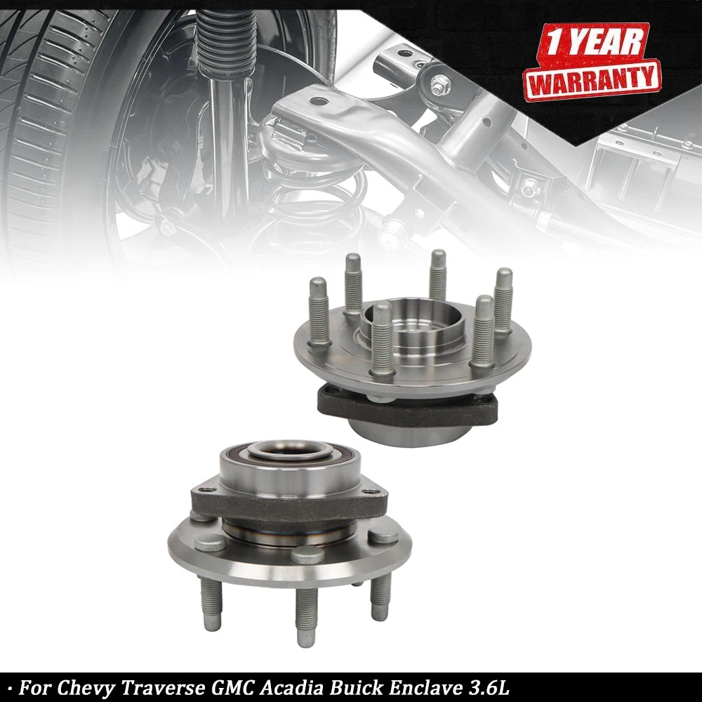 2PC Front Wheel Hub Bearings for Chevy Traverse GMC Acadia Buick Enclave (2009–2017)