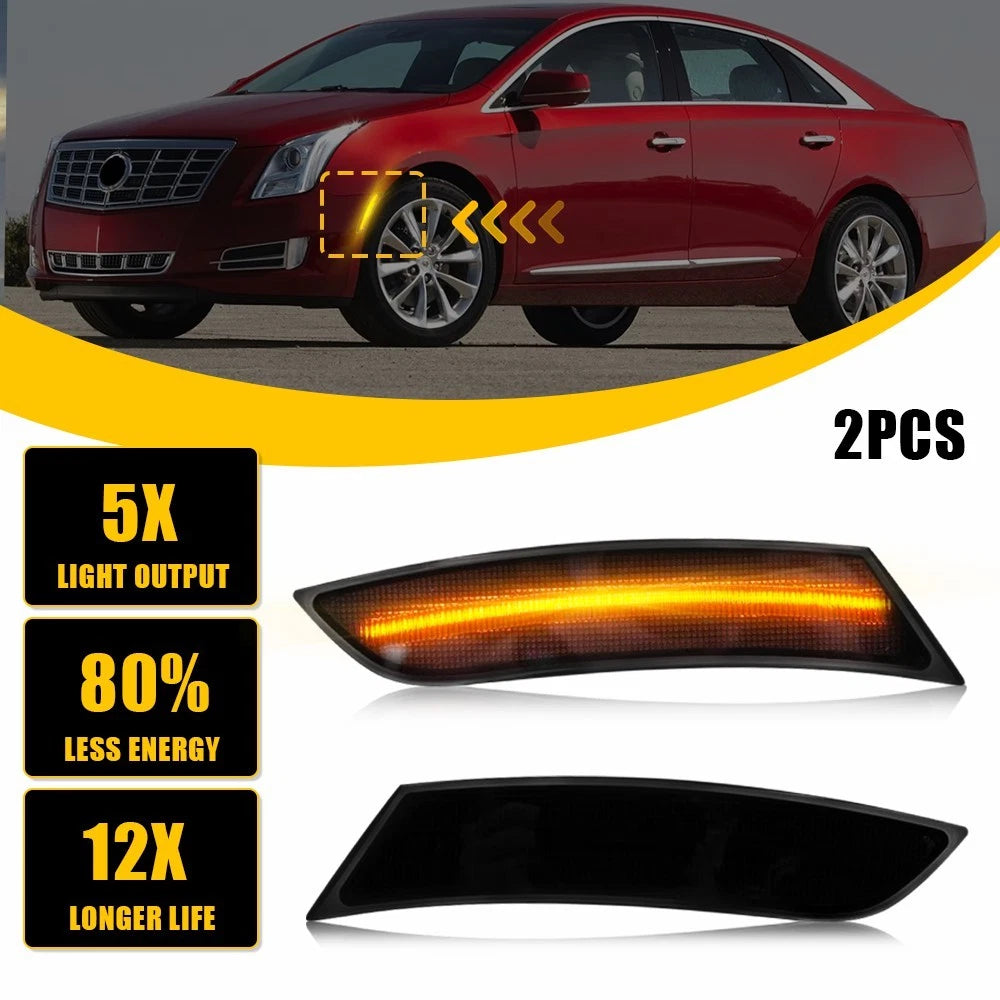 Amber LED Side Marker Lamps Pair for Cadillac XTS (2013–2017)
