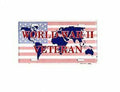 Metal License Plate for WWII Veteran with American Flag 6 x 12