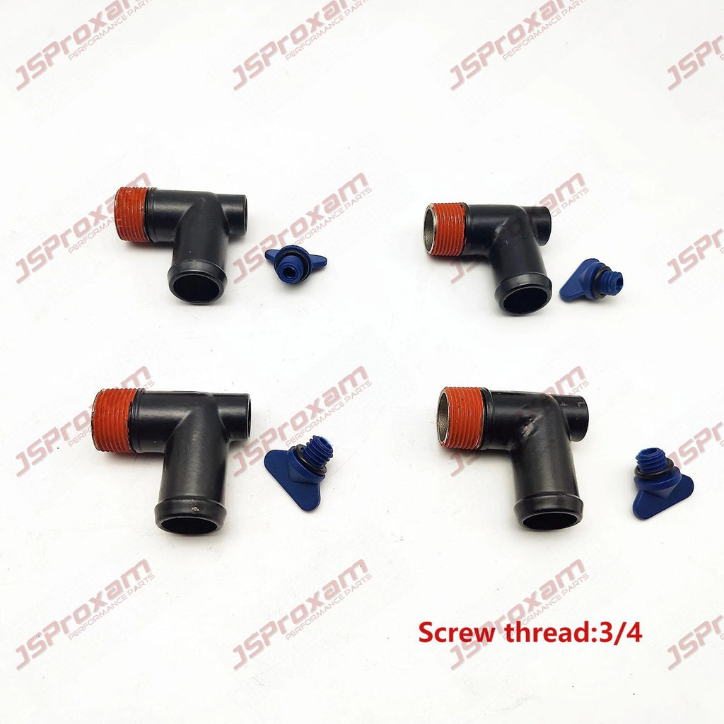 Set of 4 Drain Plug Elbow Stainless for MerCruiser Exhaust Manifold (90 Degree)
