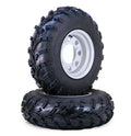 Set of 4 WANDA ATV Tires & Wheels 26X9-12 26X10-12 6-Ply 4-156 PCD Silver