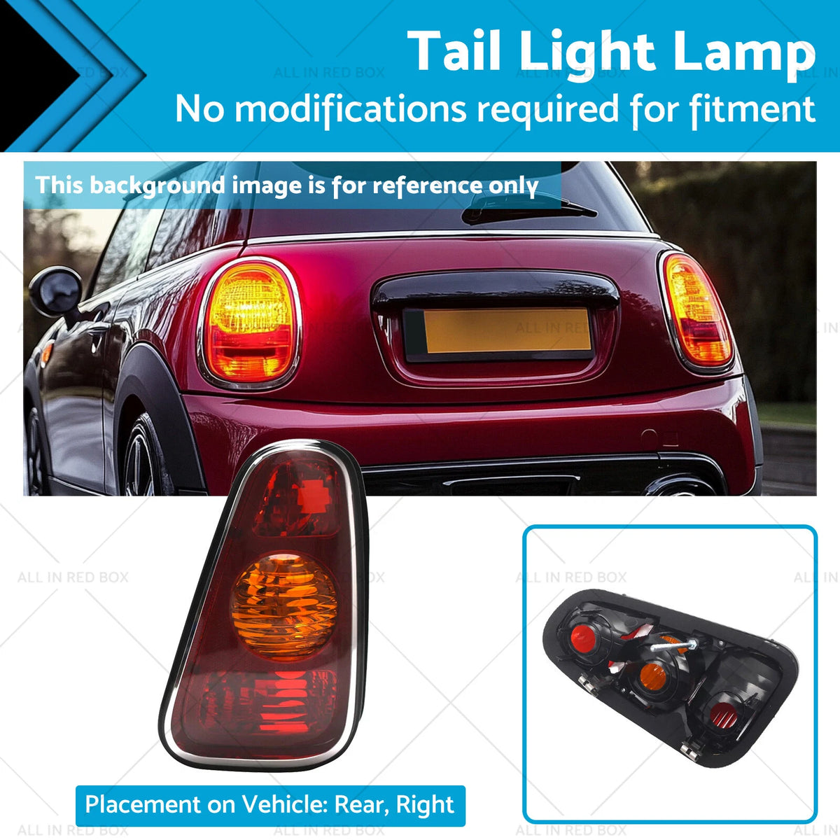 Right Hand Tail Light Lamp for Mini Cooper Hatch R50 R53 (2001–2004)