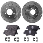 Rear Brake Disc Rotors and Pads Kit for Hyundai Azera, Kia Optima, Sonata