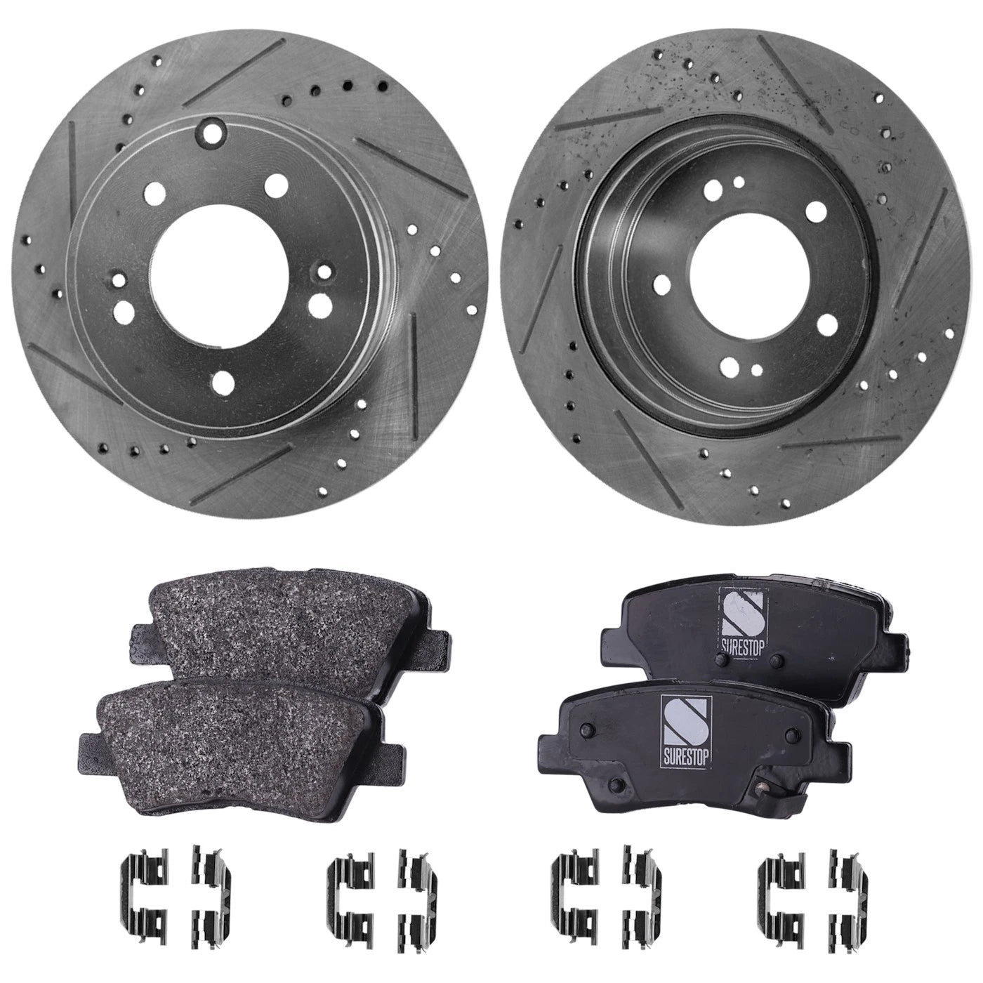 Rear Brake Disc Rotors and Pads Kit for Hyundai Azera, Kia Optima, Sonata