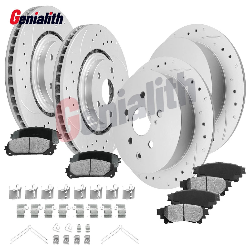 Front Rear Rotors Pads Kit for Toyota Sienna Highlander Lexus RX450h RX350 (2004–2023)
