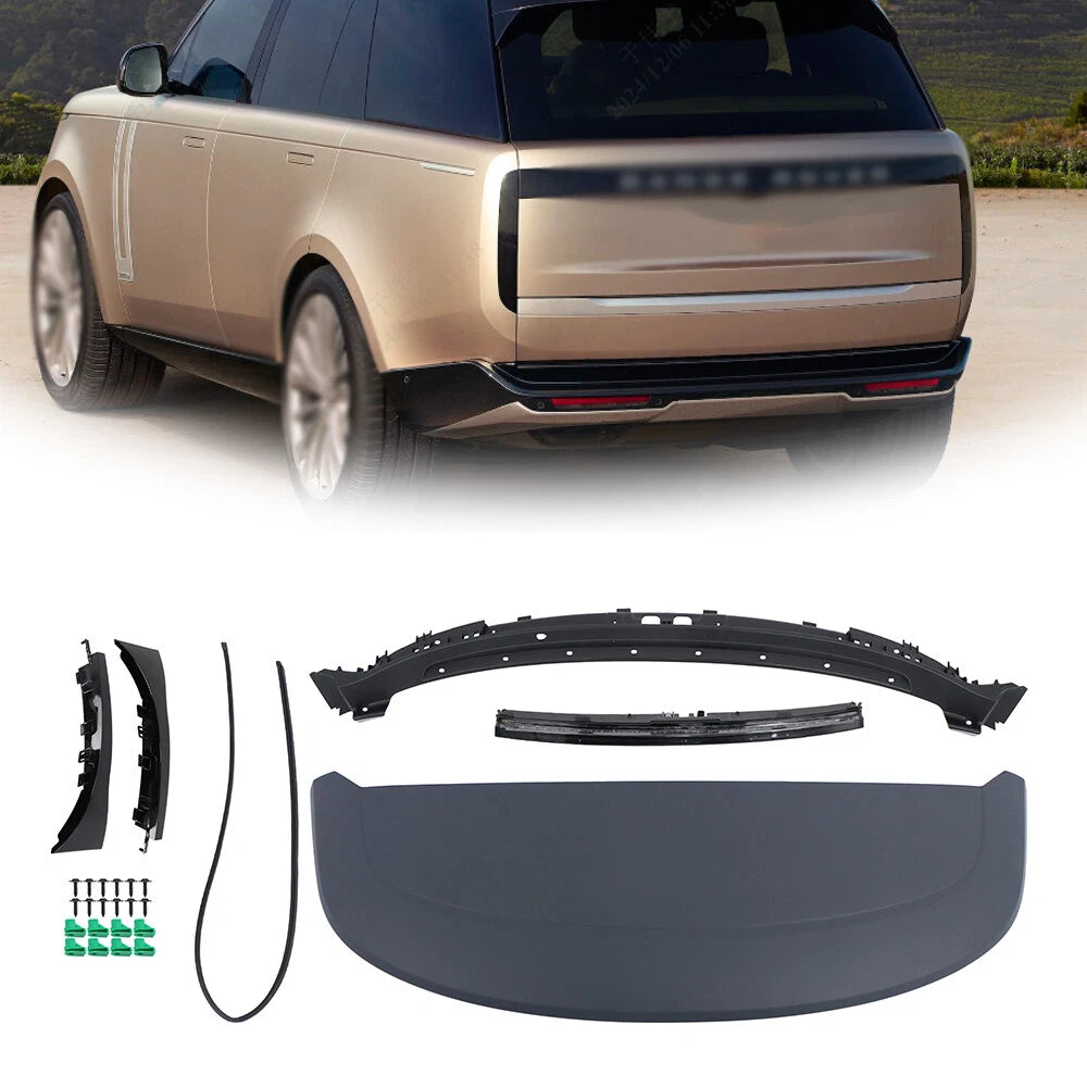 Rear Spoiler Assembly for Land Rover (2013–2022) with Brake Light, Black Plastic