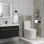 Set of 4 Black Wall Mounted Bathroom Pipe Hardware Accessories for