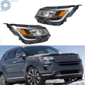 Halogen W/LED DRL Headlights Chrome for Ford Explorer (2016–2018)