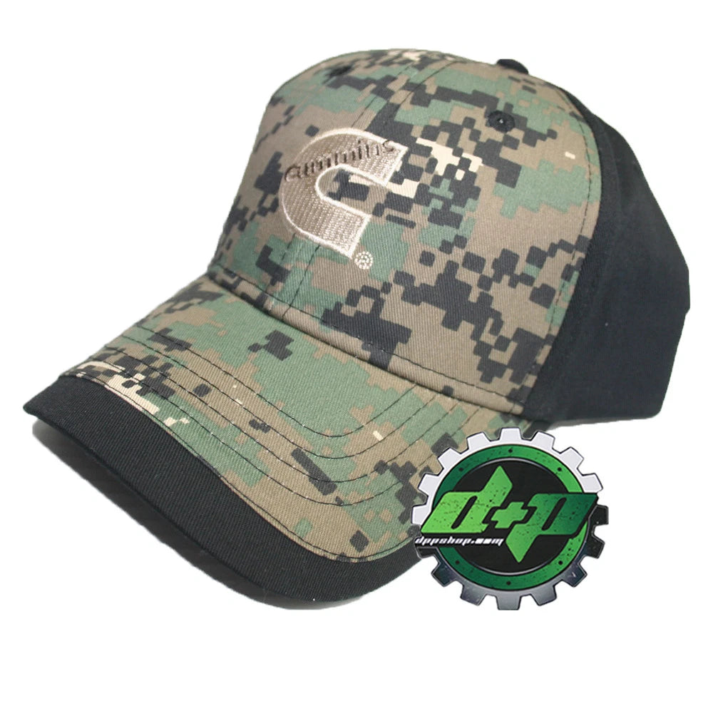 Cummins Baseball Hat Cap Black Green Digital Camo Trucker Army