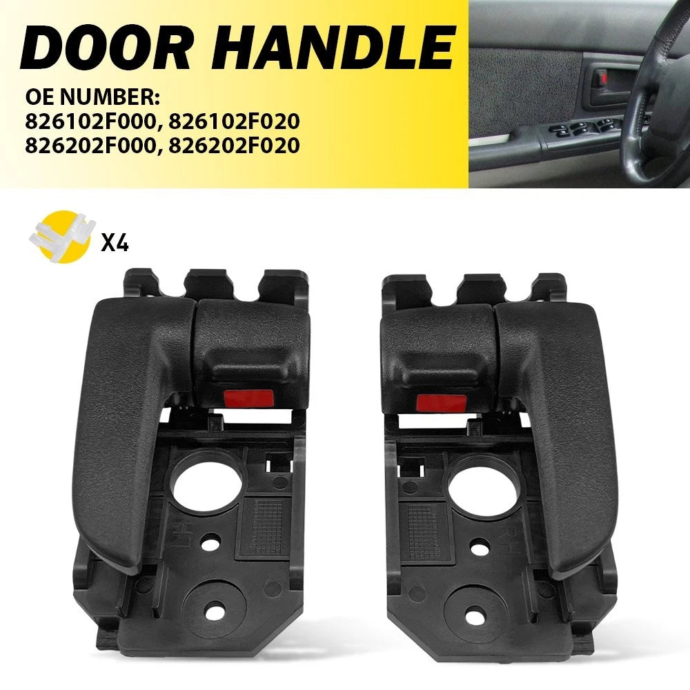 Inside Door Handle Set of 2 Black LH & RH for Kia Spectra Spectra5 (2004–2009) 826202F000