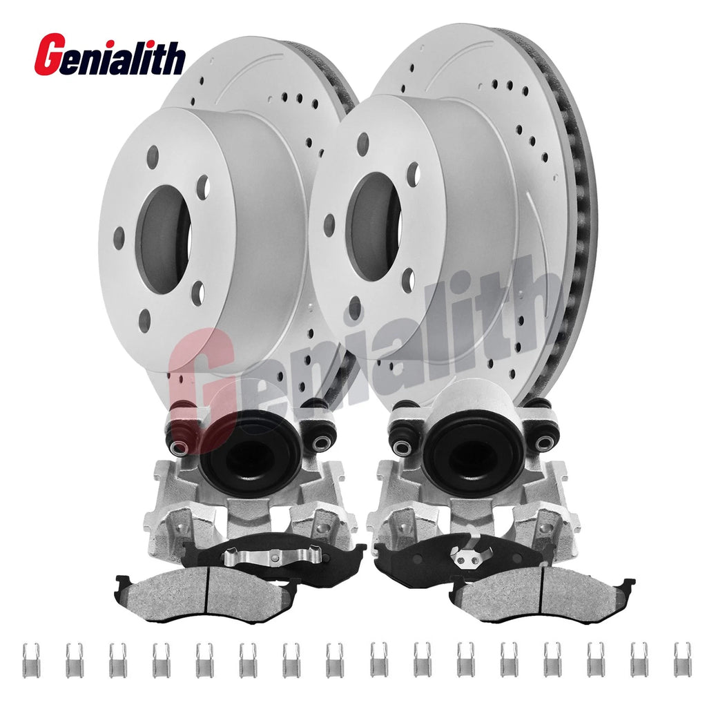 Front Brake Calipers & Rotors with Ceramic Pads for Jeep Cherokee Wrangler (1999–2001)
