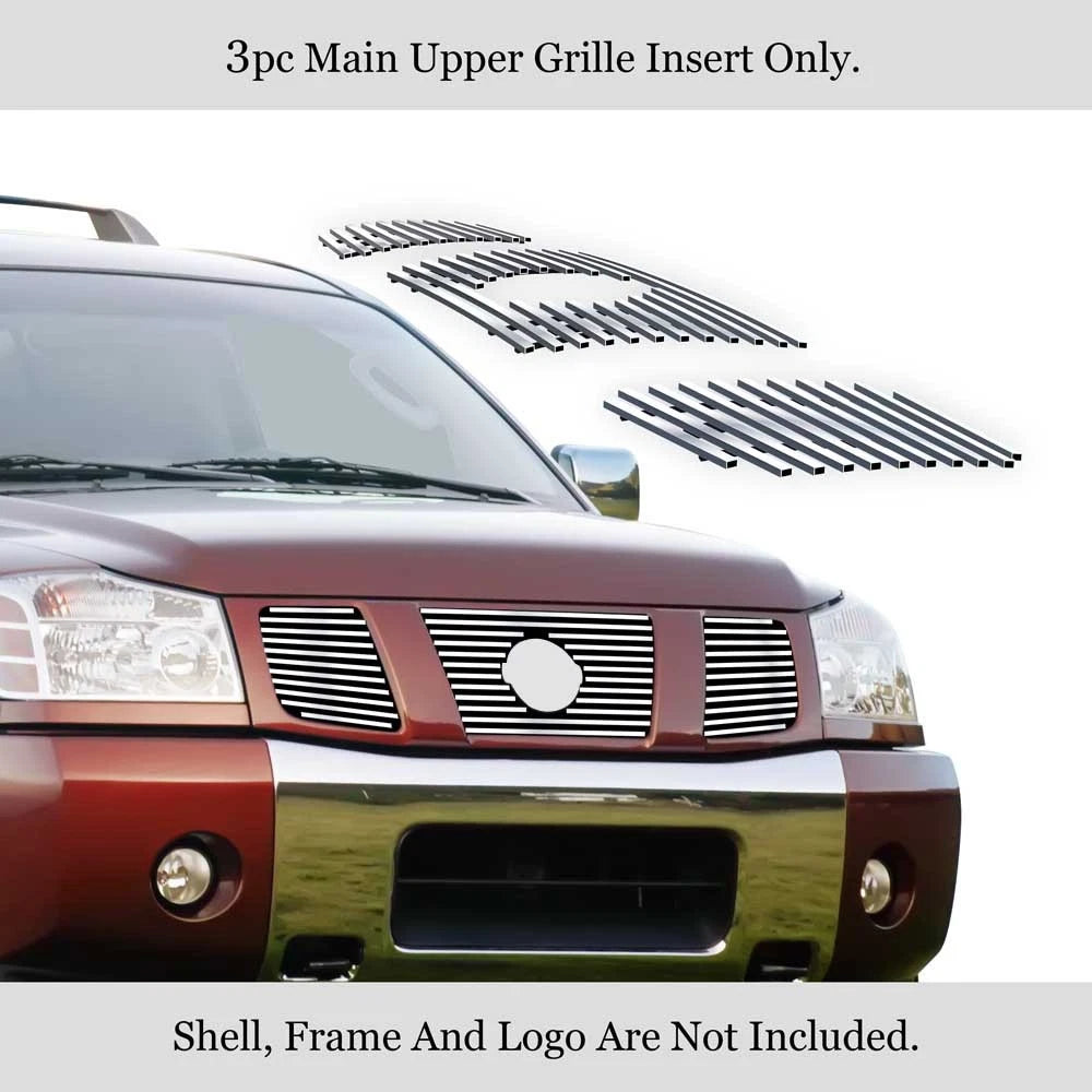 Upper Stainless Chrome Grille Insert for Nissan Armada Titan (2004-2007)
