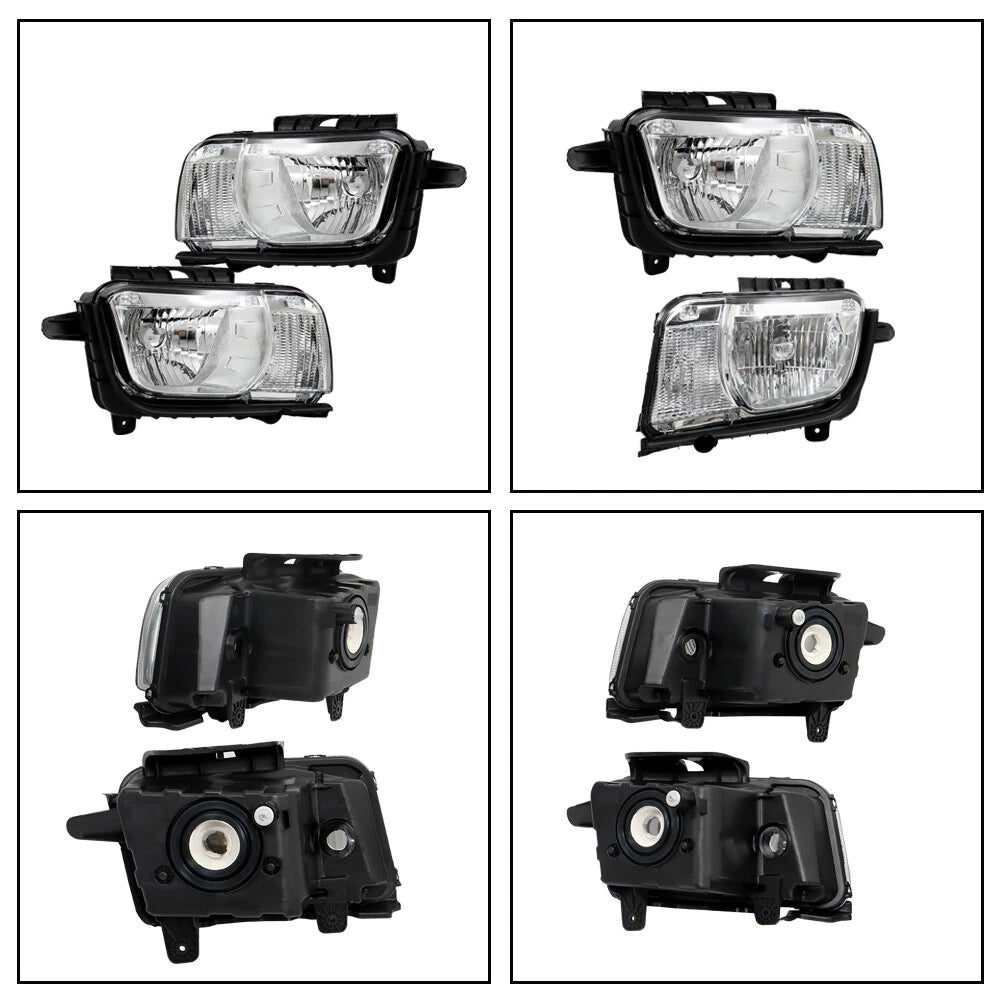 Set of 2 Clear Headlights for Chevy Camaro (2010-2013)