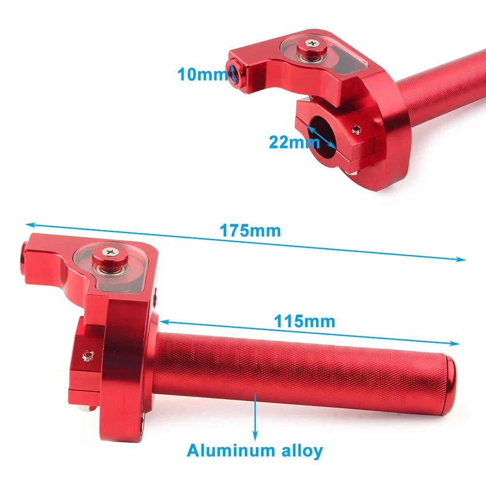 CNC 7/8'' Motor Handlebar Grip Twist Throttle for Universal Red