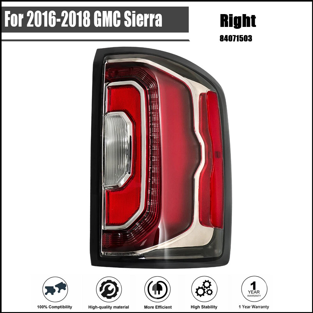 LED Tail Light Housing for GMC Sierra (2016–2018) Passenger Side Black