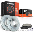 Front Drilled Brake Rotors & Ceramic Pads for Chevrolet Pontiac Saturn (2000–2010)