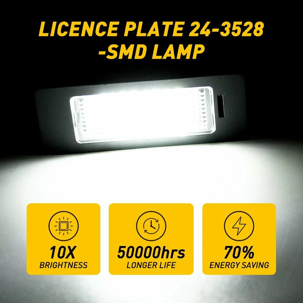 2X LED License Plate Light for BMW E90 E92 E39 E60 M5 E70 (2007–2013)