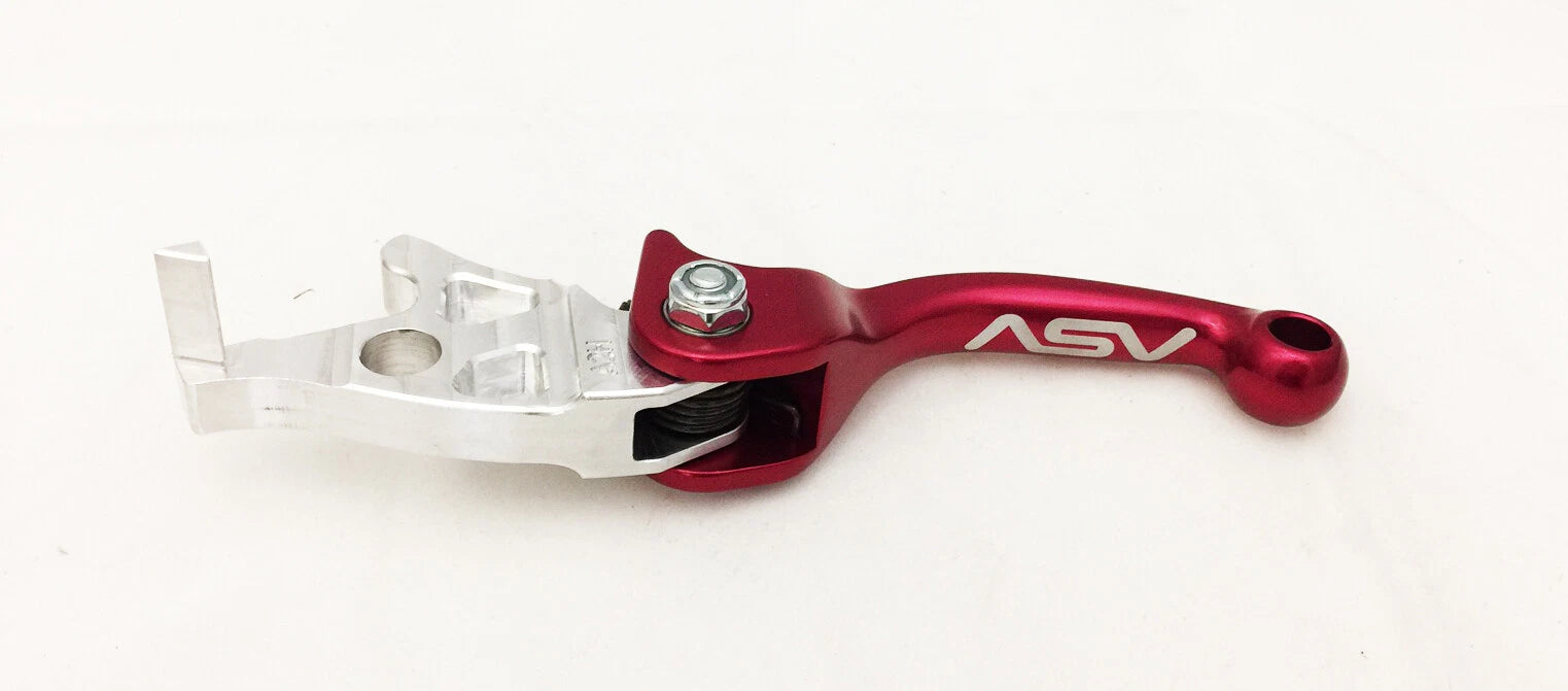 Pair of ASV F3 Shorty Red Front Brake Clutch Perch Levers for Suzuki LT-R450 (2006–2007)
