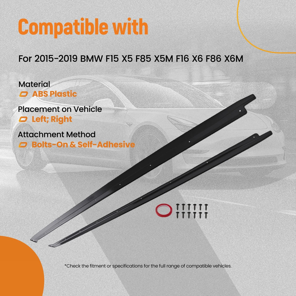 Side Skirt Extension for BMW X5 X6 (2015-2019) ABS Plastic