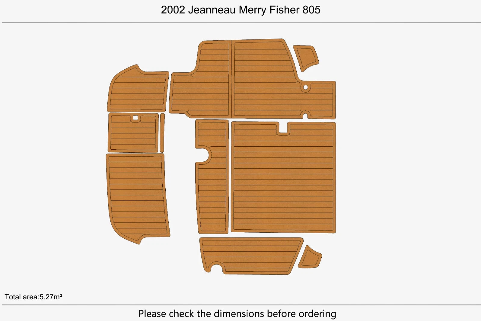 Swim Platform EVA Teak Deck Flooring for Jeanneau Merry Fisher 805 (2002)