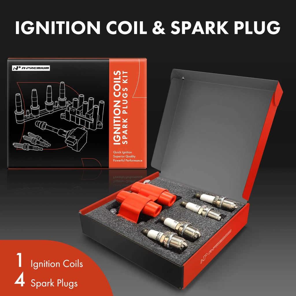 Ignition Coil & 4X Iridium Spark Plugs for Subaru Outback Forester