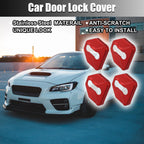 Set of 4 Door Lock Latches Covers for Subaru (Red)
