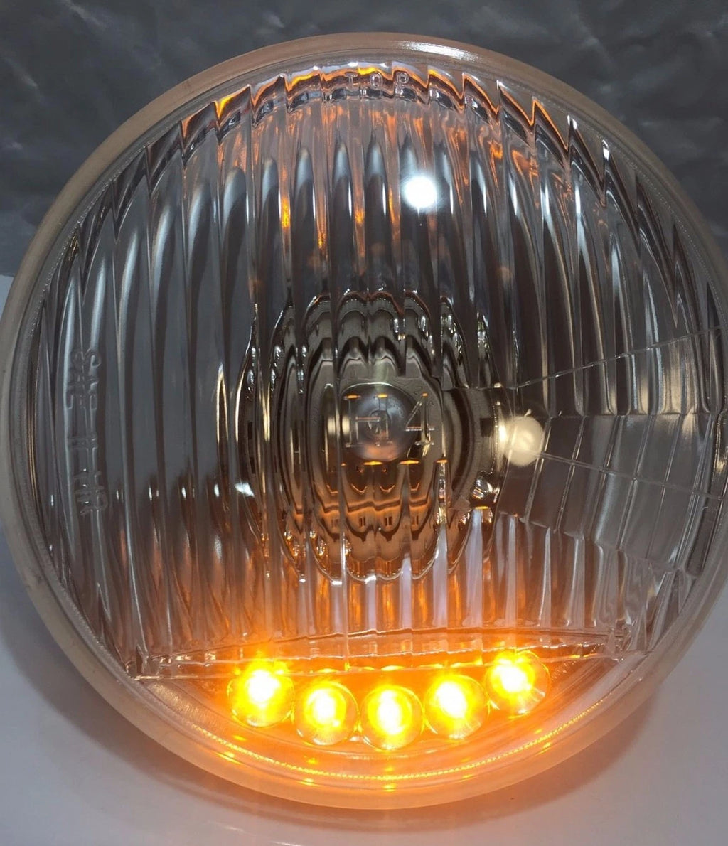 Crystal Headlights Pair with Amber LED Marker for Vehicle (2009–2017)