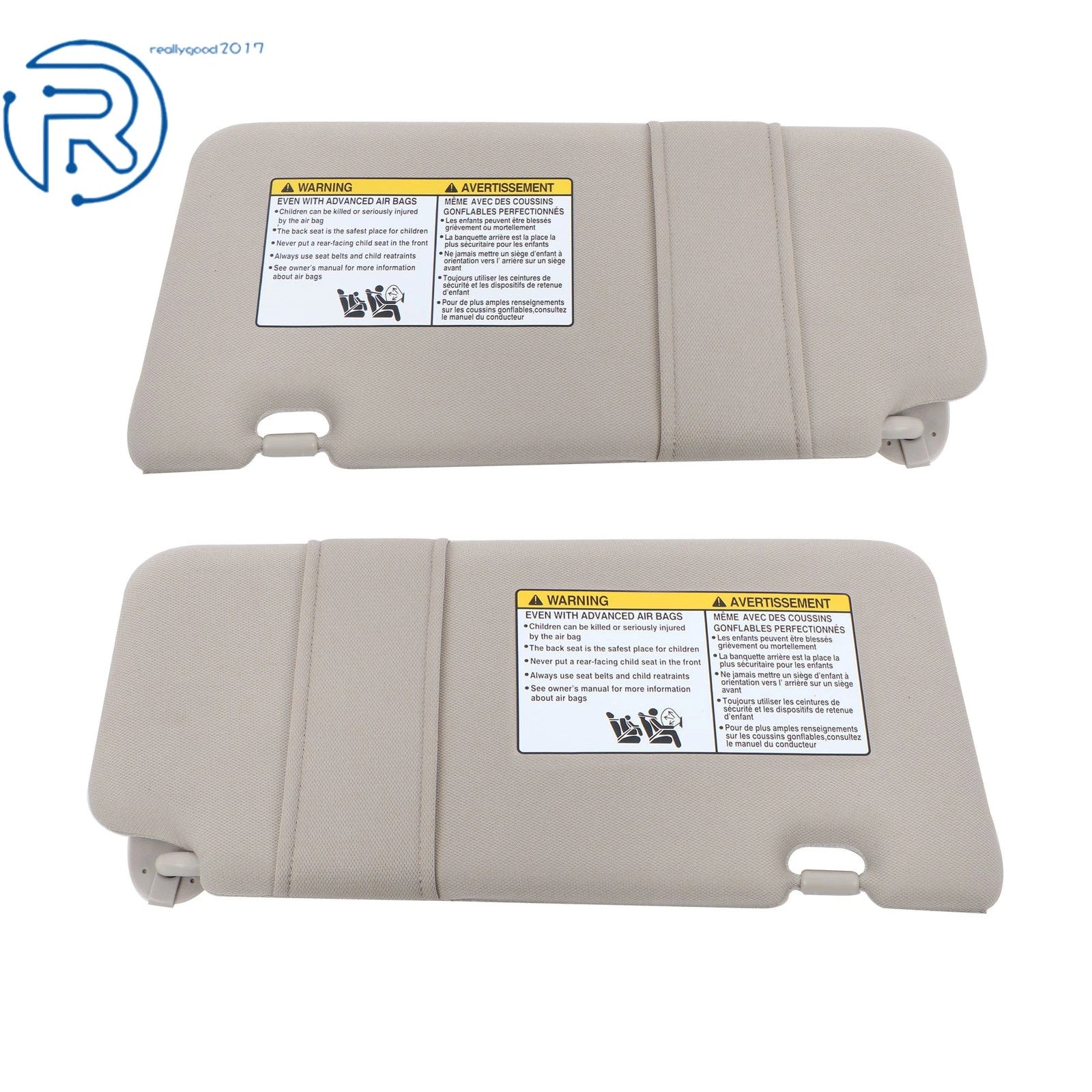 Set of 2 Sun Visor Shades for Nissan Versa (2007–2012) Gray