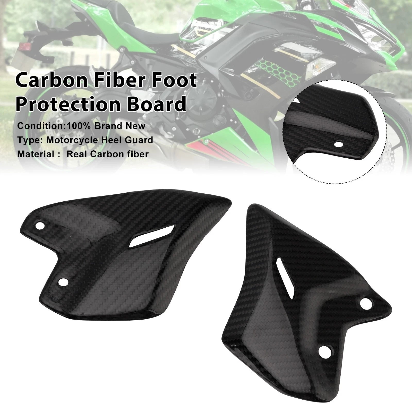 Real Carbon Fiber Foot Board for Kawasaki Ninja 650 Z650 (2017–2025)