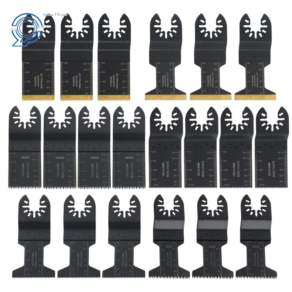 20 Pack Oscillating Saw Blades for Universal Multitools (Titanium)