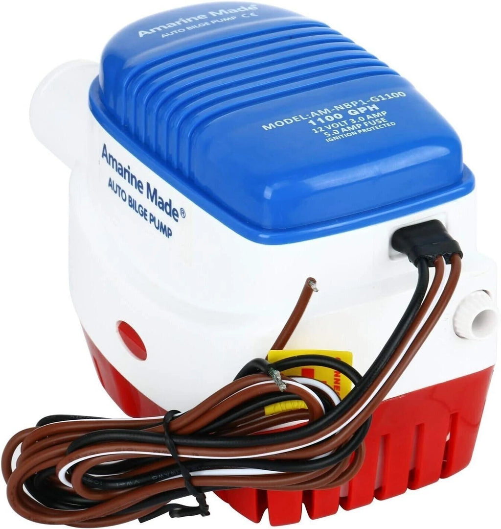 12V 1100GPH Automatic Submersible Bilge Pump for Boats (Universal)