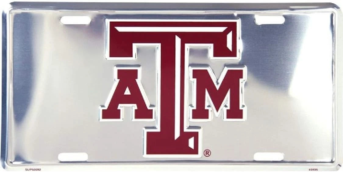 Texas A&M Aggies Chrome License Plate for Car Truck