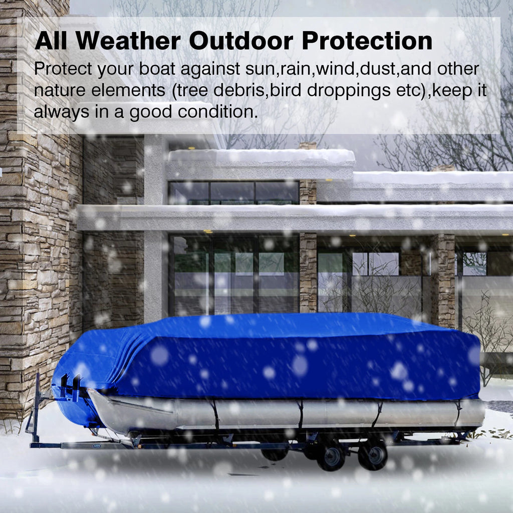 24ft Heavy Duty Waterproof Tri-Hull Boat Cover for Runabout