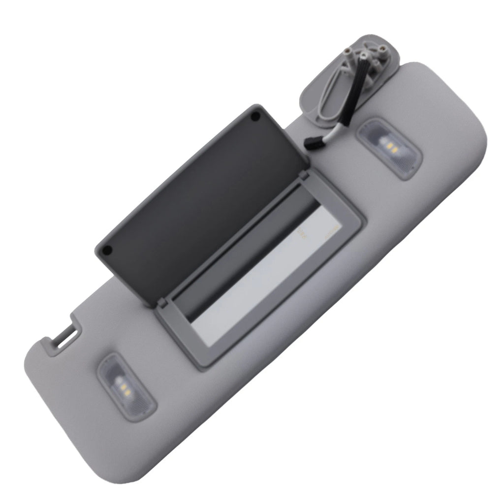 Right Gray Plastic Sun Visor for Chevrolet Suburban (2015–2019) w/ Light