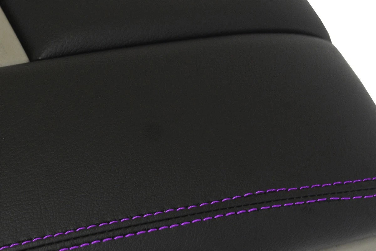Leather Console Lid Armrest Cover for Audi Q7 (2007–2015) Purple Stitch