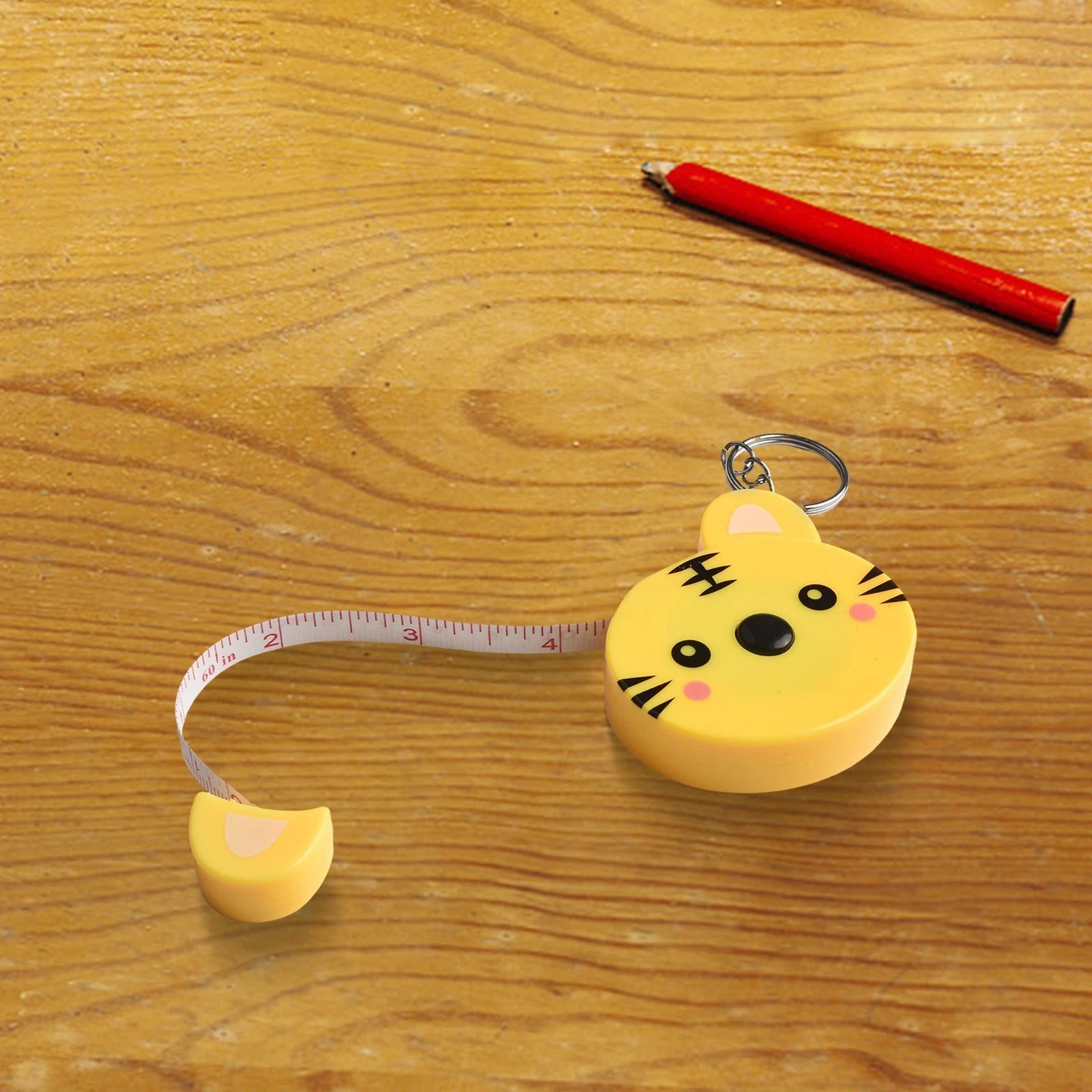 Set of 4 Portable Cartoon Measuring Tapes with Automatic Retraction